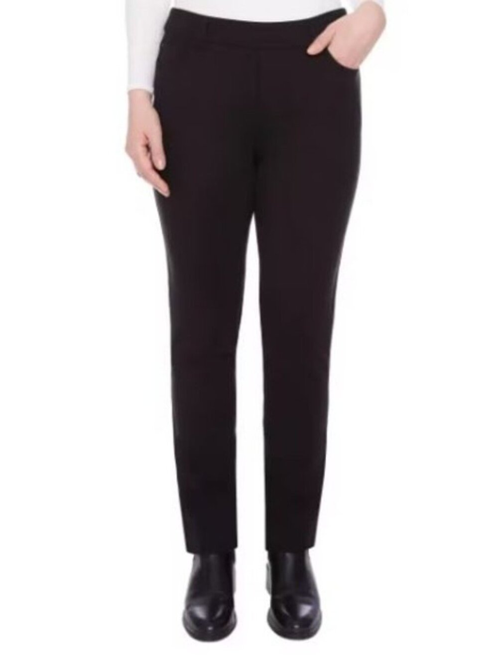 NWT SC & Co. Women's L Black Pull-On Slim Leg 5 Pocket Pants C0732